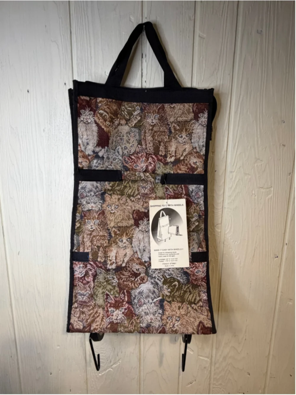 Unbranded Cat Print Rolling Shopping Tote Bag One Size Multi-color